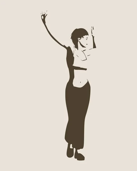 Belle femme dansante — Image vectorielle
