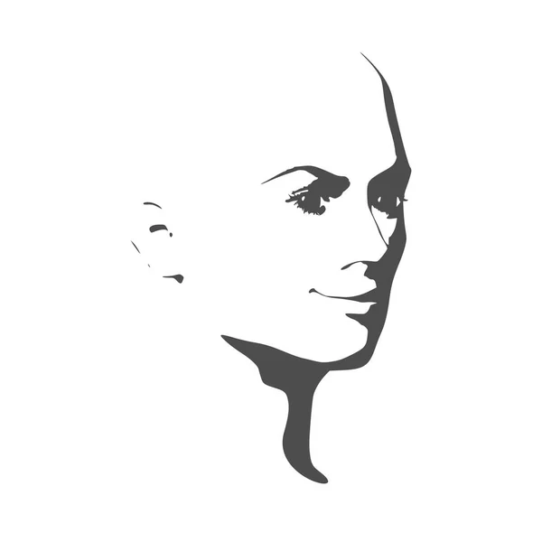 Silhouette di una testa femminile. — Vettoriale Stock