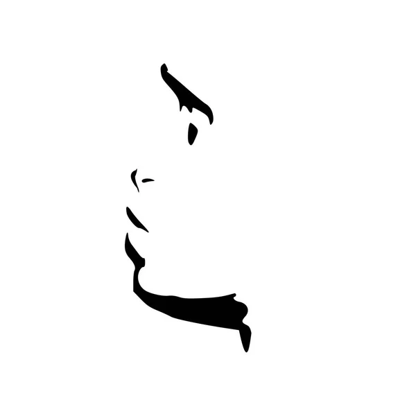 Hombre avatar vista de perfil. Silueta facial masculina — Archivo Imágenes Vectoriales