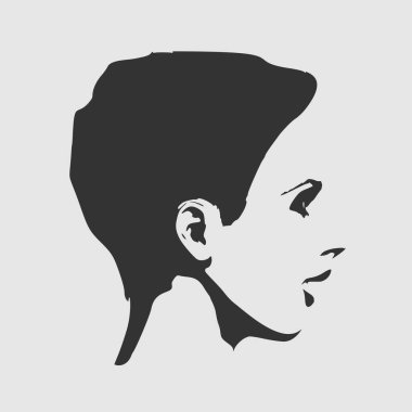 Bir kadın kafası silueti..