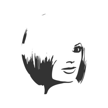 Bir kadın kafası silueti..