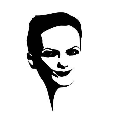 Bir kadın kafası silueti..