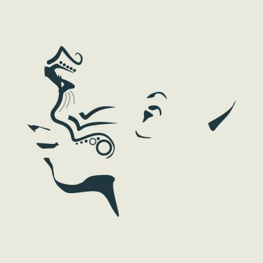 Bir kadın yüzü silüeti