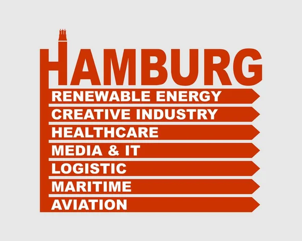 Hamburg şehir Infographic — Stok Vektör