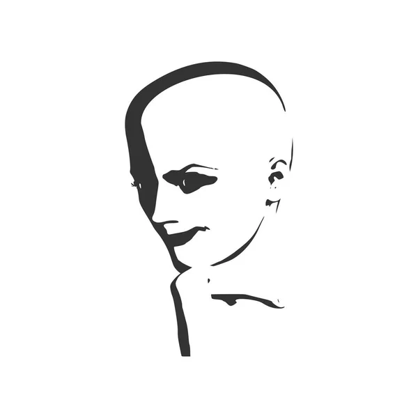 La silueta de la cabeza femenina. — Vector de stock