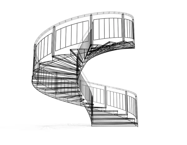 Illustration escalier blanc — Photo