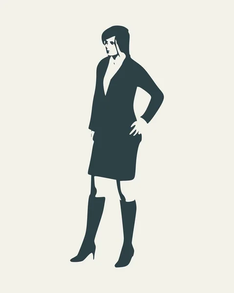 Poser la silhouette dame — Image vectorielle