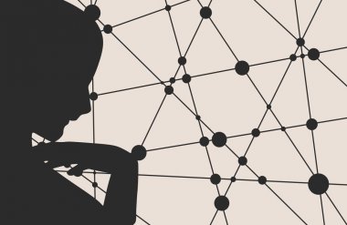 Bir kadın kafası silueti..