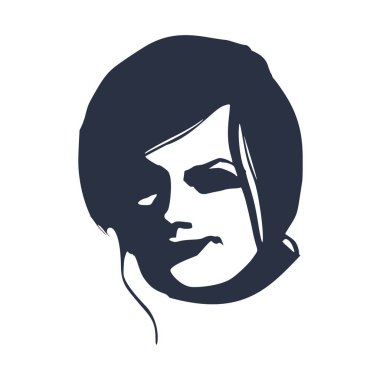 Bir kadın kafası silueti..