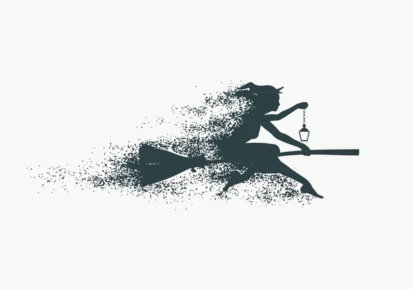 Jeune sorcière volante icône. — Image vectorielle