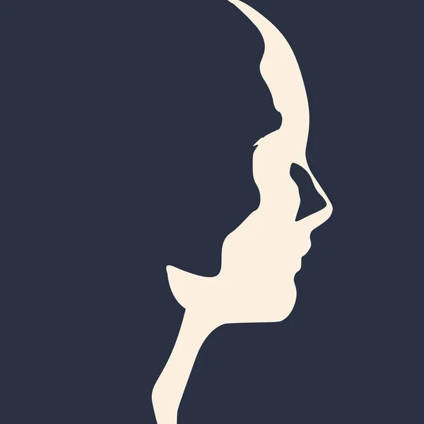 Kvinnligt huvud siluett. — Stock vektor