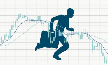 Şamdan borsa grafiği ve iş adamı