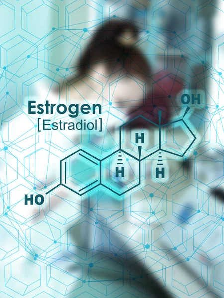 Formula hormon estrogen. — Stok Foto