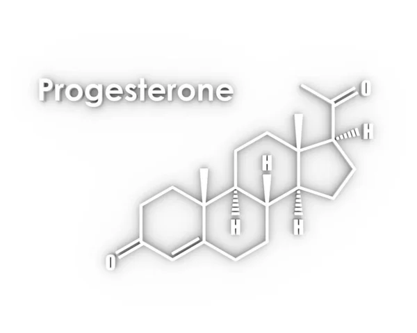 Estrutura molecular da progesterona. — Fotografia de Stock