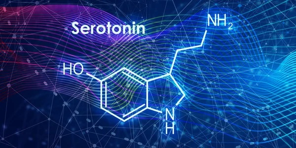 Formula hormon serotonin. — Stok Foto