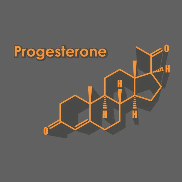 Estrutura molecular da progesterona. —  Vetores de Stock