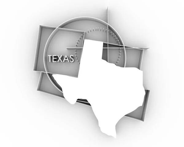 Teksas Eyalet Haritası — Stok fotoğraf