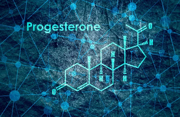 Estructura de la molécula de progesterona. —  Fotos de Stock