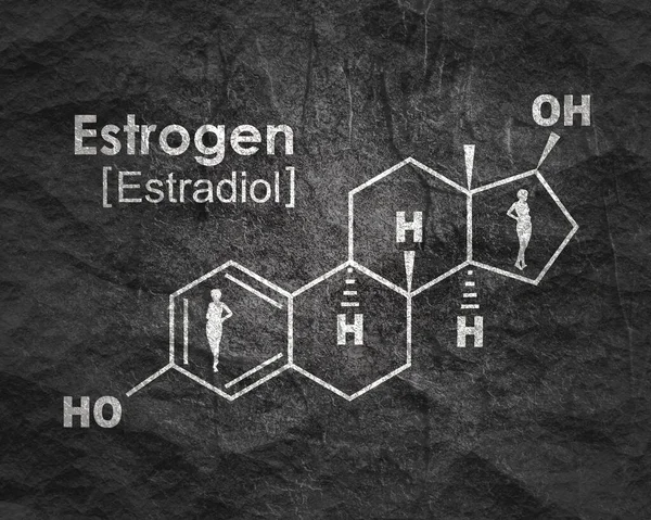 Fórmula de estrógeno hormonal . —  Fotos de Stock