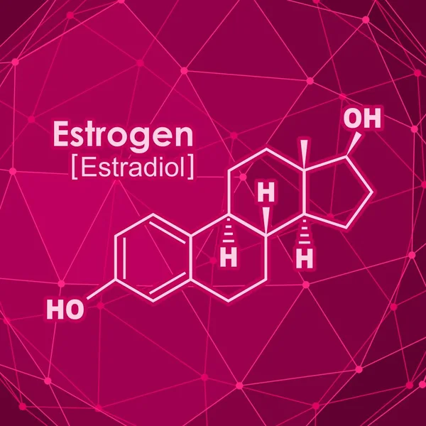 Formula of hormone estrogen. — Stock Vector