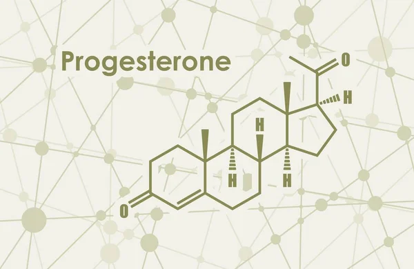 Estructura de la molécula de progesterona. — Archivo Imágenes Vectoriales