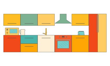 Mutfak iç illüstrasyon