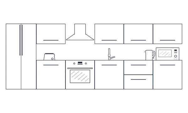 Kitchen interior illustration — Stock Vector