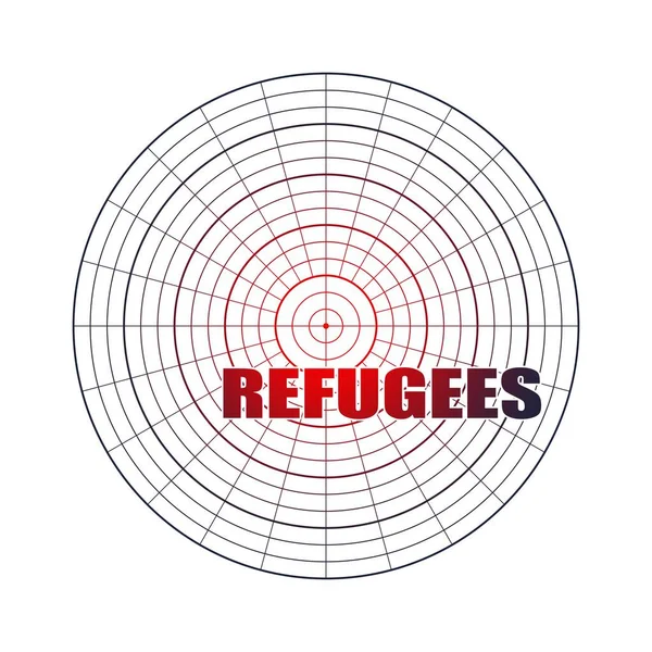 Texto de los refugiados en cuadrícula — Vector de stock