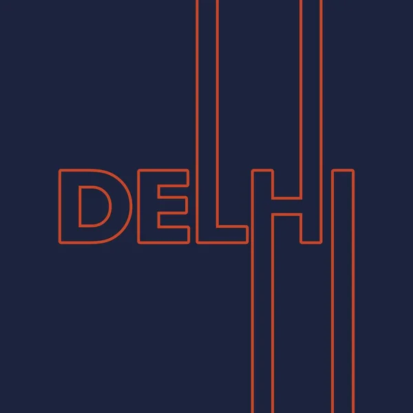 Delhi stad naam. — Stockvector