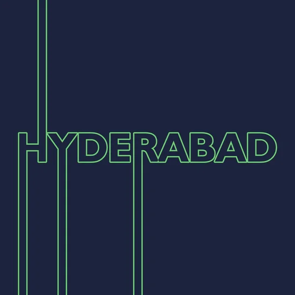 Hyderabad naam stad. — Stockvector