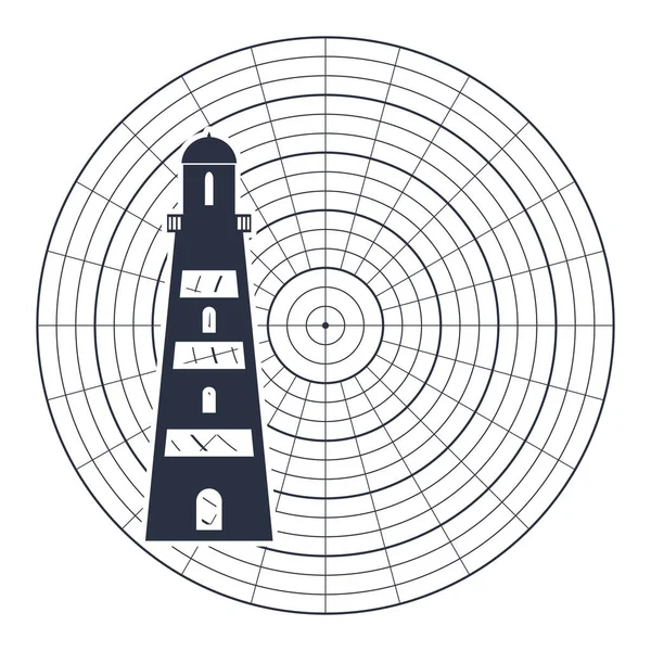 Lighthouse monochrome icon — Stock Vector