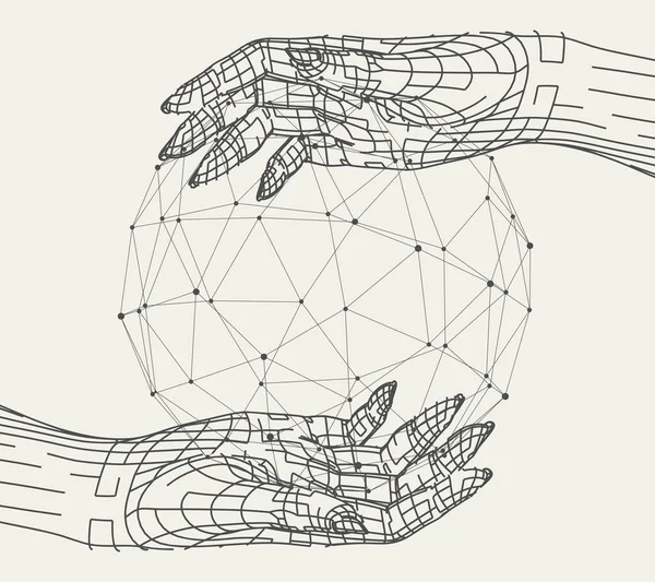 Des mains humaines abstraites — Image vectorielle