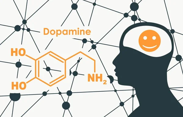Hormona de fórmula dopamina. — Vector de stock