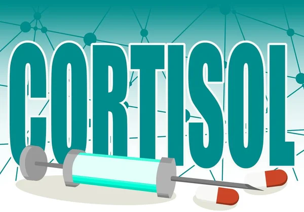 Hormônio esteroide cortisol — Vetor de Stock