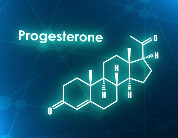 Estrutura molecular da progesterona. — Fotografia de Stock