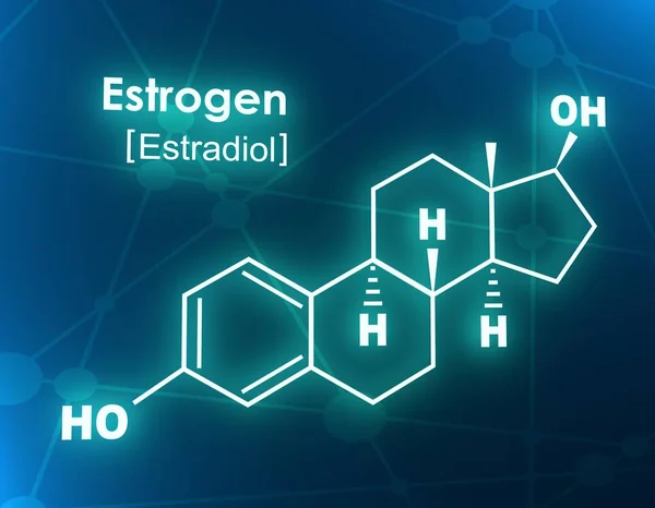 Formula hormon estrogen. — Stok Foto