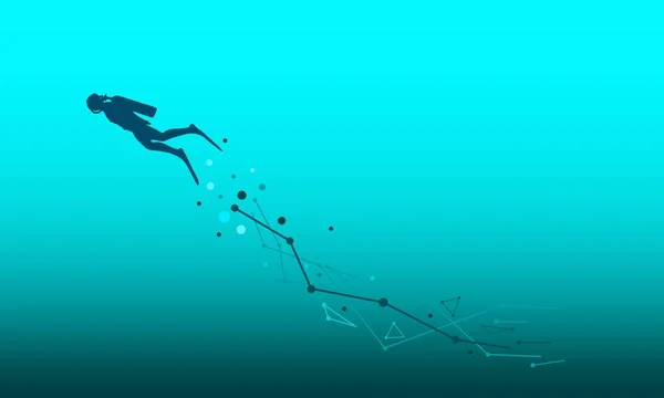 Dykning sport koncept — Stock vektor