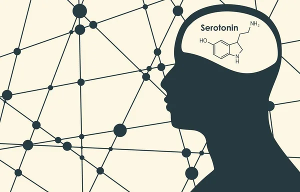 Hormona Fórmula serotonina. — Vector de stock