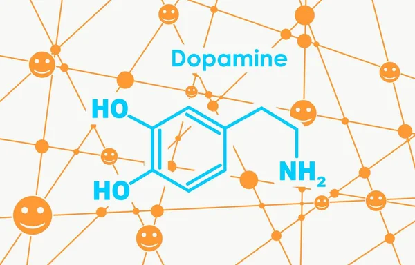 Formula hormon dopamin. — Stock Vector