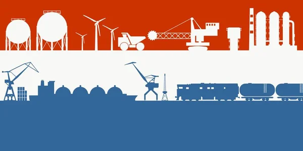 Banner de cabecera industrial — Vector de stock