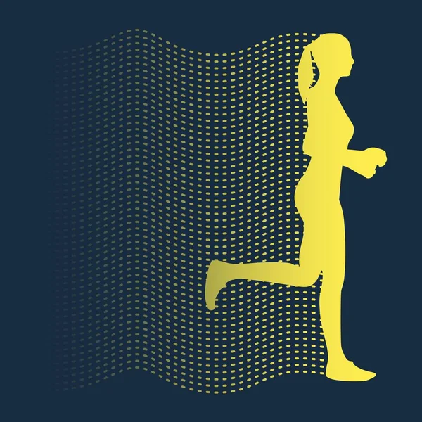 Running Lady Silhouette — Stockvektor