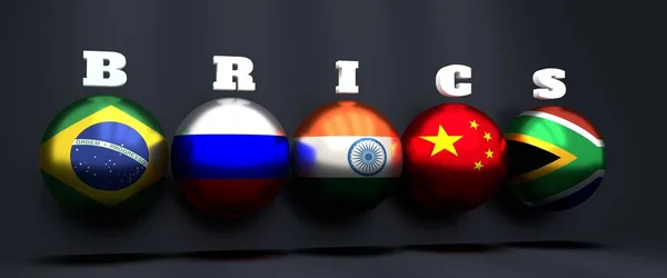 BRICS union flags — Stock Photo, Image