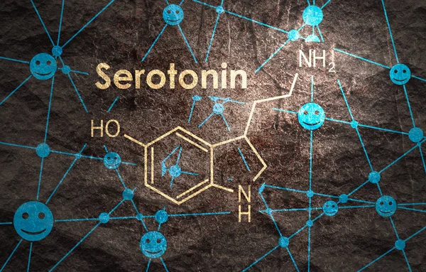 Hormona Fórmula serotonina. —  Fotos de Stock