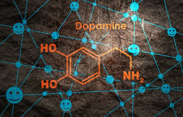 Formula hormon dopamin. — Stok Foto