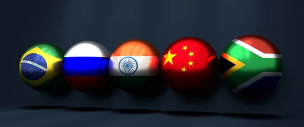 Bandeiras sindicais dos BRICS — Fotografia de Stock