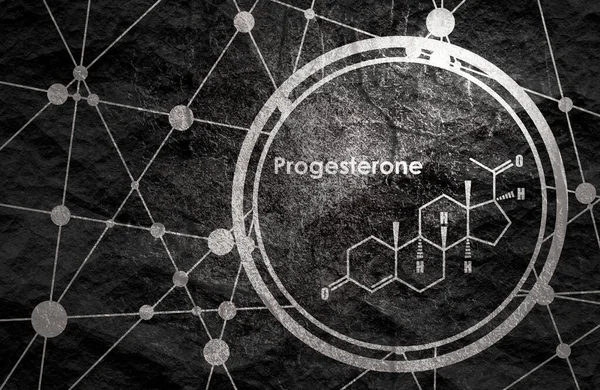 Estructura de la molécula de progesterona. —  Fotos de Stock