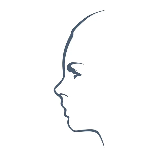 Silhouette d'une tête féminine. — Image vectorielle