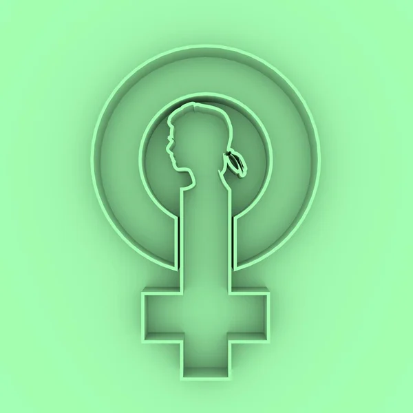Ícone de símbolo feminino — Fotografia de Stock
