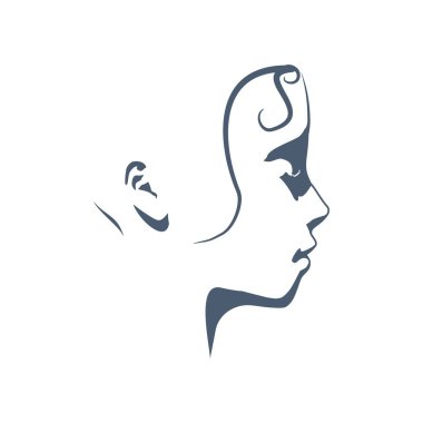 Bir kadın kafası silueti..