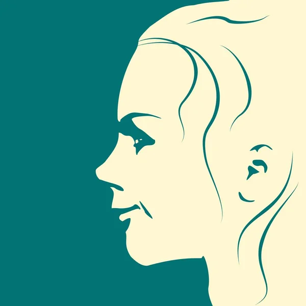 Silhouette d'une tête féminine. — Image vectorielle